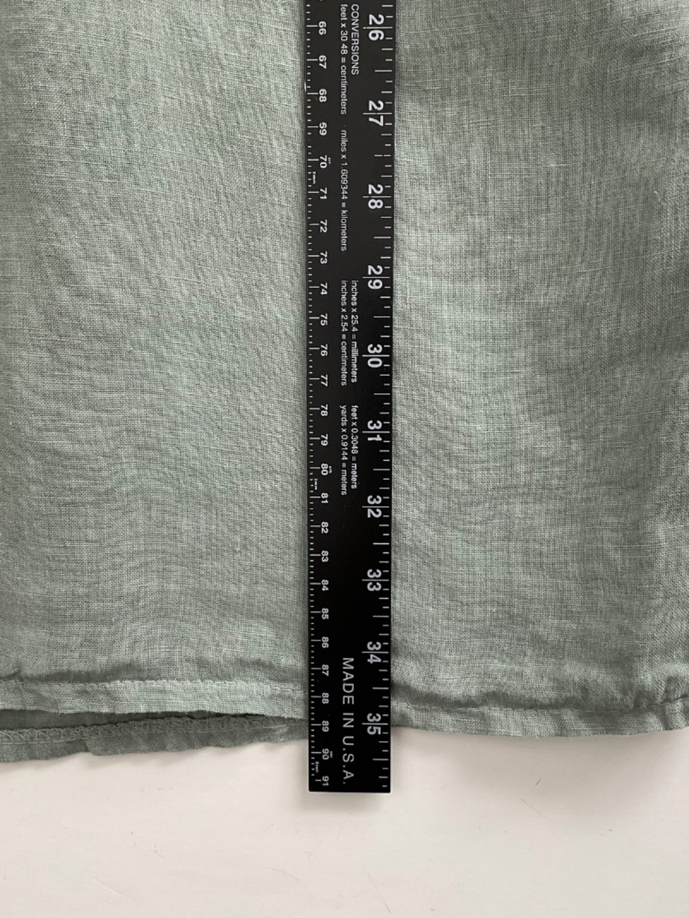 Lungo L'Arno Rosette 100% Linen Dress Sz L Sage Green Modest Coastal Mori Kei - Picture 5 of 10